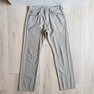 VTG Levis 505 Jeans Mens 33x34 Beige Regular Straight Y2K White Label Mid Rise